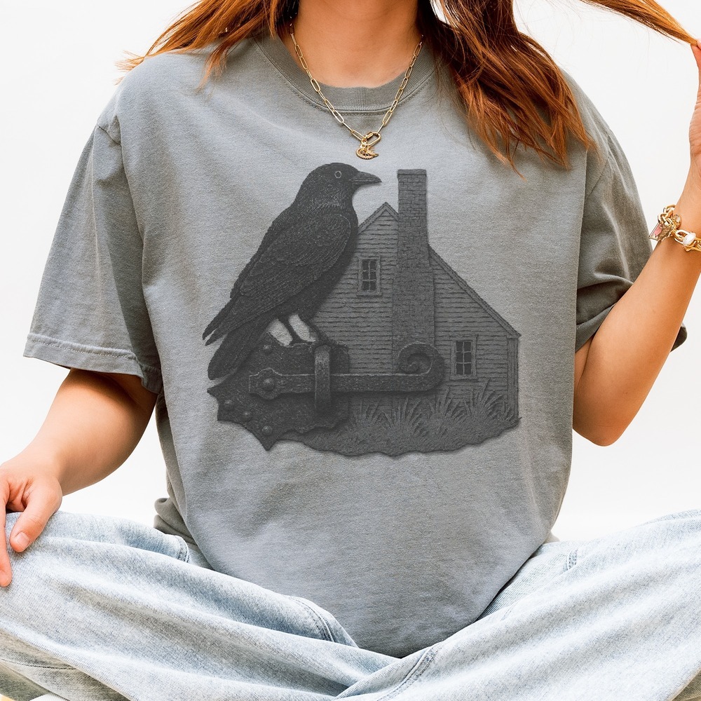 Crow Guarding Chimney House Tee